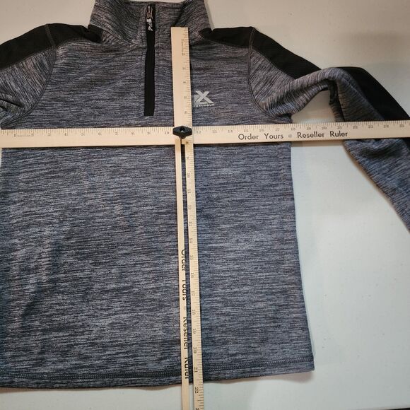 ZeroXposur Performance Polo Boys Large Heather Grey Dri-Tech Long Sleeve 1/4 Zip - Picture 7 of 11